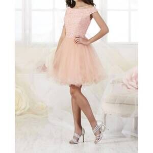 NEW HOUSE OF WU off the shoulder cocktail dress in rose petal